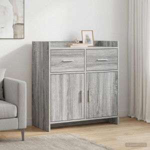 vidaXL Dressoir Grijs Sonoma 75 x 36 x 80 cm Bewerkt hout
