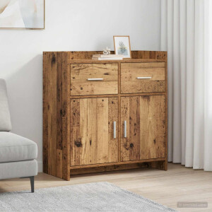 vidaXL Dressoir Oud hout 75 x 36 x 80 cm Bewerkt hout