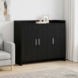 vidaXL Dressoir Zwart eiken 98,5 x 33 x 80 cm Bewerkt hout