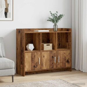vidaXL Dressoir Oud hout 98,5 x 33 x 80 cm Bewerkt hout