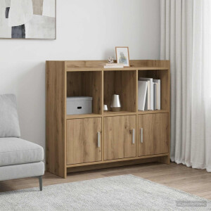 vidaXL Dressoir Artisanaal eiken 98,5 x 33 x 80 cm Bewerkt hout