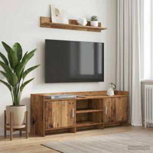 vidaXL TV-kast 130 x 33 x 47 cm Oud hout Bewerkt hout