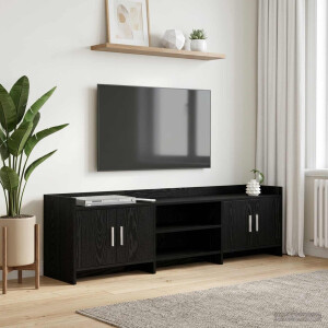 vidaXL TV-kast 168 x 33 x 47 cm Zwart eiken Bewerkt hout