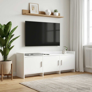 vidaXL TV-kast 130 x 33 x 47 cm Wit Bewerkt hout