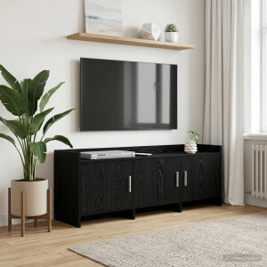 vidaXL TV-kast 130 x 33 x 47 cm Zwart eiken Bewerkt hout