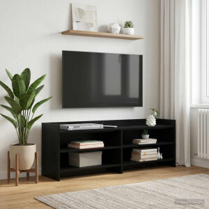 vidaXL TV-kast 135 x 33 x 47 cm Zwart eiken Bewerkt hout