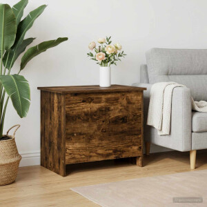 vidaXL Opbergkist Gerookt eiken 60 x 40 x 50 cm Bewerkt hout