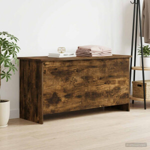 vidaXL Opbergkist Gerookt eiken 100 x 40 x 50 cm Bewerkt hout
