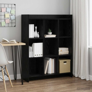 vidaXL Boekenkast Zwart eiken 87,5 x 30 x 111 cm Bewerkt hout