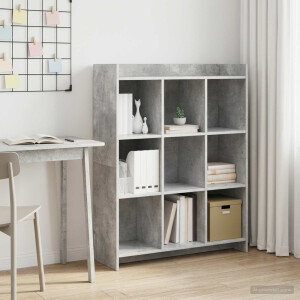 vidaXL Boekenkast Concerte Grijs 87,5 x 30 x 111 cm Bewerkt hout