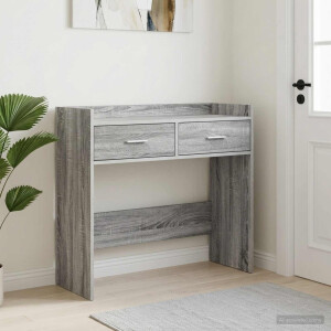 vidaXL Wandtafel Grijs Sonoma 90 x 35 x 80 cm Bewerkt hout