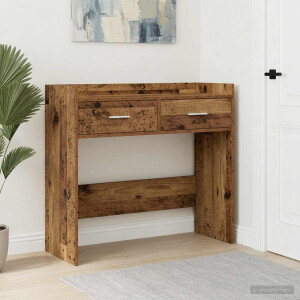 vidaXL Wandtafel Oud hout 90 x 35 x 80 cm Bewerkt hout