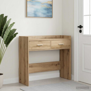 vidaXL Wandtafel Artisanaal eiken 90 x 35 x 80 cm Bewerkt hout