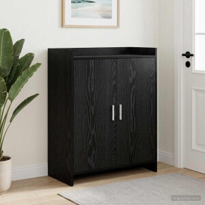vidaXL Schoenenkast Zwart eiken 73,5 x 36 x 92 cm Bewerkt hout