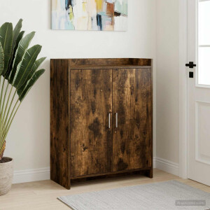 vidaXL Schoenenkast Gerookt eiken 73,5 x 36 x 92 cm Bewerkt hout