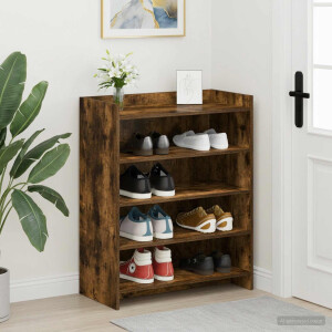 vidaXL Schoenenkast Gerookt eiken 73,5 x 36 x 92 cm Bewerkt hout