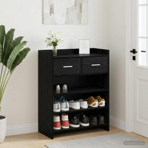 vidaXL Schoenenkast Zwart eiken 73,5 x 36 x 92 cm Bewerkt hout