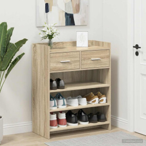 vidaXL Schoenenkast Sonoma Eiken 73,5 x 36 x 92 cm Bewerkt hout