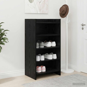 vidaXL Schoenenkast Zwart eiken 48 x 36 x 92 cm Bewerkt hout