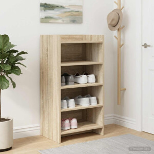 vidaXL Schoenenkast Sonoma Eiken 48 x 36 x 92 cm Bewerkt hout