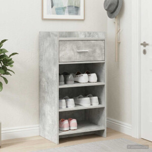 vidaXL Schoenenkast met lade Betongrijs 48 x 36 x 92 cm Bewerkt hout