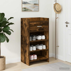 vidaXL Schoenenkast Gerookt eiken 48 x 36 x 92 cm Bewerkt hout