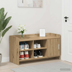 vidaXL Schoenenkast 100 x 39,5 x 51 cm Bewerkt hout Artisanaal eiken