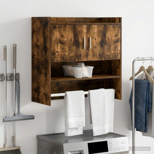 vidaXL Wandplank Muurmontage Gerookt eiken 80 x 36 x 80 cm