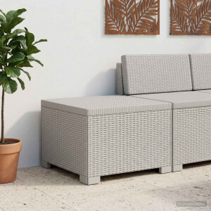 vidaXL Eénpersoons Tuinbank Rattan Look PP Wit