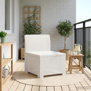 vidaXL Eénpersoons Tuinbank Rattan Look PP Wit