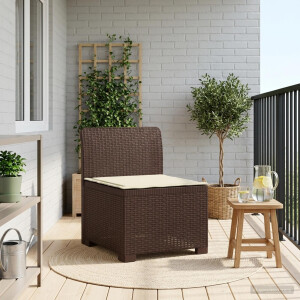vidaXL Eénpersoons Tuinbank met Kussen Rattan Look PP Bruin