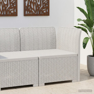 vidaXL Eénpersoons Tuinbank Rattan Look PP Wit