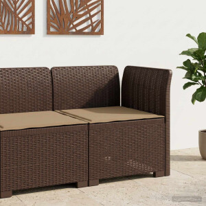 vidaXL Eénpersoons Tuinbank met Kussen Rattan Look PP Bruin