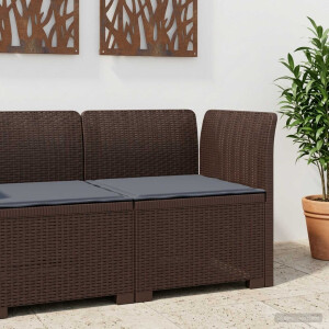 vidaXL Eénpersoons Tuinbank met Kussen Rattan Look PP Bruin