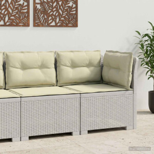 vidaXL Eénpersoons Tuinbank met Kussens Rattan Look PP Wit