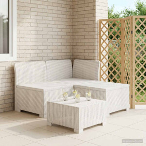 vidaXL 3-zits Tuinbank in Rattan Look PP Wit
