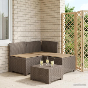 vidaXL 3-zits tuinbank met kussens in rattanlook PP Lichtgrijs