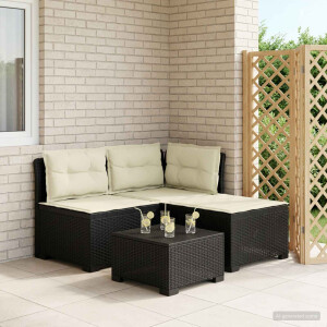 vidaXL 3-zits tuinbank met kussens in rattanlook PP Antraciet