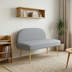 vidaXL Gestoffeerde bank met rugleuning Lichtgrijs 110 x 60 x 76 cm