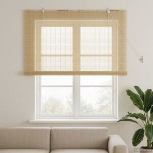 vidaXL Rolgordijn Naturel 130 x 160 cm Bamboe