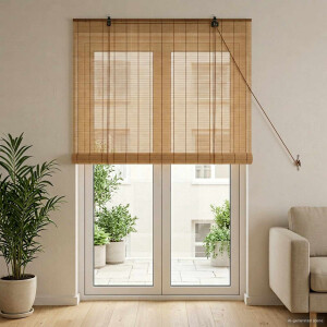 vidaXL Rolgordijn Bruin 90 x 220 cm Bamboe