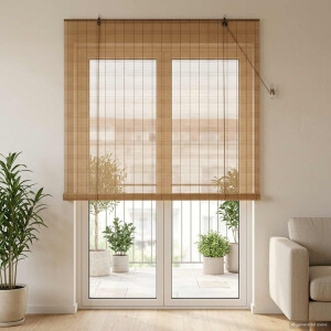 vidaXL Rolgordijn Bruin 130 x 220 cm Bamboe