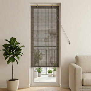 vidaXL Rolgordijn Grijs 60 x 220 cm Bamboe