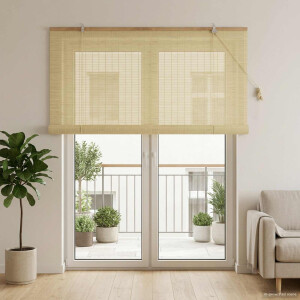 vidaXL Rolgordijn Naturel 130 x 220 cm Bamboe