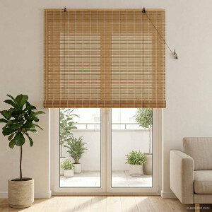 vidaXL Rolgordijn Natuur 130 x 220 cm Bamboe