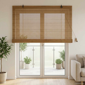 vidaXL Rolgordijn Bruin 140 x 220 cm Bamboe