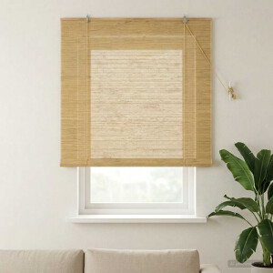 vidaXL Rolgordijn Naturel 160 x 160 cm Bamboe