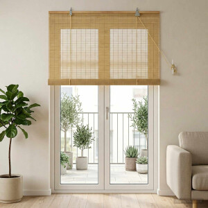 vidaXL Rolgordijn Naturel 100 x 220 cm Bamboe