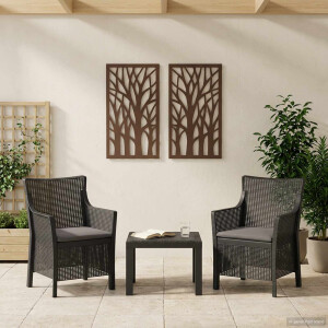 vidaXL Loungeset met kussen 3 pcs Antracietkleurig PP