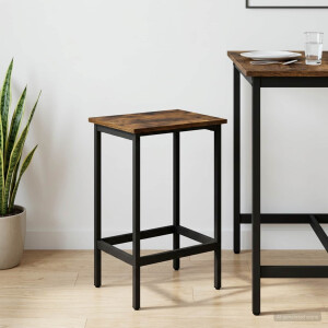 vidaXL Barkruk Gerookt eiken 40 x 32 x 64 cm Bewerkt hout